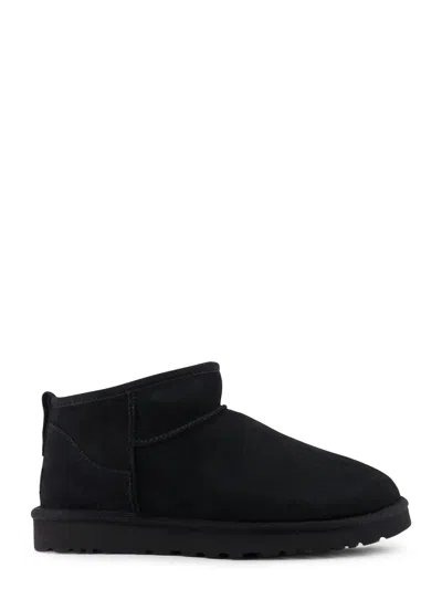 Ugg Classic Ultra Mini Suede Ankle Boots In Black