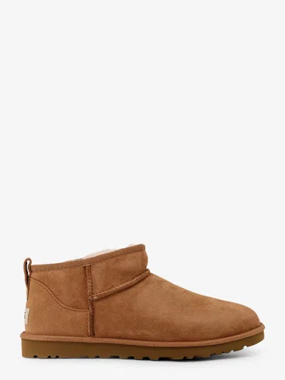 Ugg Classic Ultra Mini Suede Ankle Boots In Brown