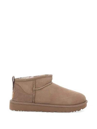 Ugg Classic Ultra Mini Suede Ankle Boots In Brown