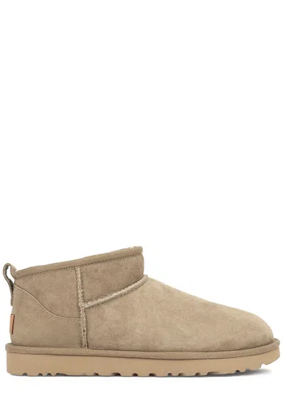 Ugg Classic Ultra Mini Suede Boots For Woman In Neutral