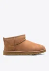 Ugg Biscuit Suede Classic Ultra Mini Ankle Boots In Brown