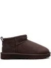 Ugg Classic Ultra Mini Womens Suede Ankle Bootie Slippers In Brown