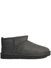 Ugg Classic Ultra Mini Grey Suede Boots In Green