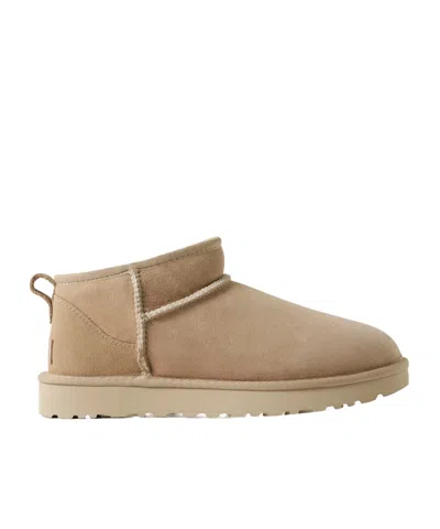 Ugg Classic Ultra Mini Suede Boots In Nude