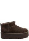 Ugg Mini Classic Platform Suede Ankle Boots In Brown