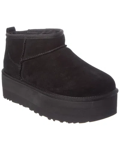 Ugg Classic Ultra Mini Suede Platform Boot In Black