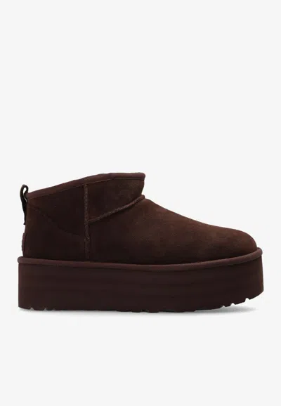 UGG CLASSIC ULTRA MINI SUEDE PLATFORM BOOTS