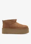 Ugg Classic Ultra Mini Suede Platform Boots In Brown
