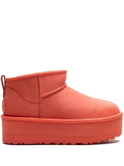 Ugg Classic Ultra Mini "vibrant Coral" Boots In Pink