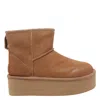 Ugg 50mm Classic Mini Platform Logo-patch Boots In Brown