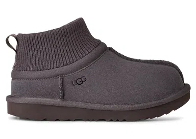 Pre-owned Ugg Classic Ultra Stretch Cuff Slipper (kids) Sneakers In Obsidian In Black