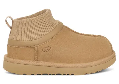 Pre-owned Ugg Classic Ultra Stretch Cuff Slipper (toddler) Sneakers In Mustard Seed In Yellow