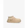 Ugg Beige Classic Ultra Stretch Cuff Suede And Sheepskin Boots In Beige