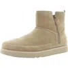 Ugg Classic Zip Mini Womens Suede Shearling Lined Casual Boots In Gold