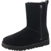 Ugg Classic Zip Short Womens Suede Lined Winter & Snow Boots In Black
