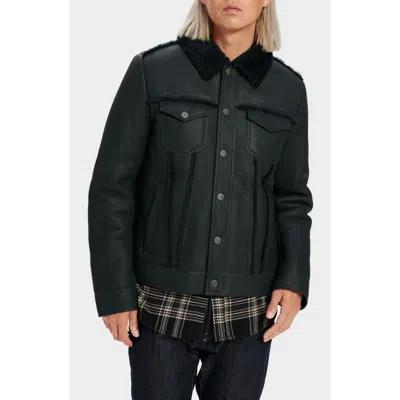 Ugg ® Clint Genuine Shearling Trucker Jacket In Black
