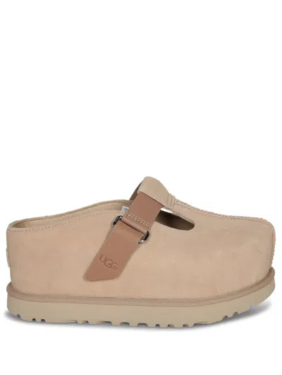 Ugg Goldenstar Beige Suede Slippers In Neutral