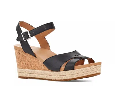 Ugg Cloverdale Espadrille Wedge Sandal In Black