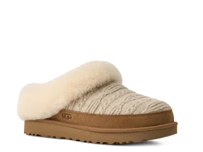 Ugg Clette Cabelle Knit Slipper In White