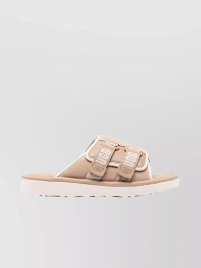 Ugg Coastline Slip-on Suede Leather Sandals In Brown