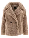 Ugg Gertrude Short Teddy Coat In Putty