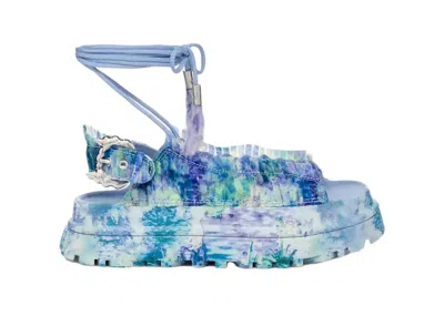 Pre-owned Ugg Collina Strada Goldenglow Sandal (women's) Sneakers In Blue Floral