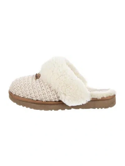 Pre-owned Ugg Colorblock Pattern Braided Accents Mules In Neutral