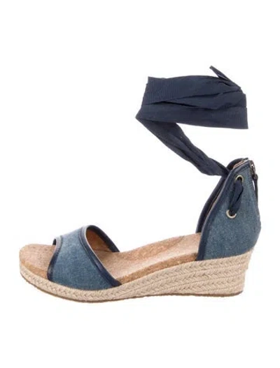 Pre-owned Ugg Colorblock Pattern Espadrilles In Blue