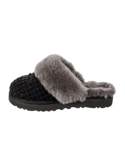 Pre-owned Ugg Colorblock Pattern Mules In Black