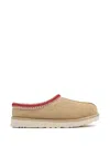 Ugg Tasman Suede Slippers With Shearling Lining In Brown
