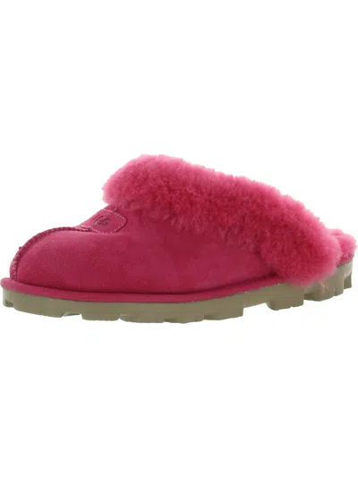 Ugg Coquette Womens Suede Lined Mule Slippers In Pink