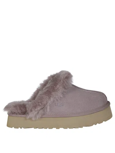 Ugg Cozy Shearling Platform Slippers In Purple