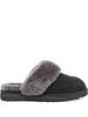 Ugg Cozy Knit Genuine Shearling Slipper In Black