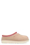 Ugg Tasman Suede Slippers With Shearling Lining In Neutral