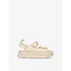 UGG UGG CREAM KIDS' GOLDENGLOW CHUNKY-SOLE WOVEN SANDALS