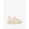 Ugg Goldenglow Chunky-sole Woven Sandals In Cream