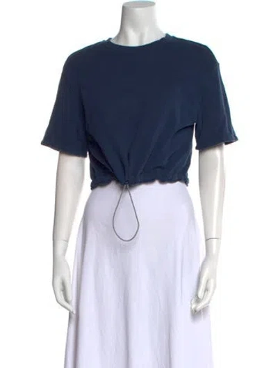 Pre-owned Ugg Crew Neck Short Sleeve Crop Top In Blue