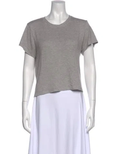 Pre-owned Ugg Crew Neck Short Sleeve Crop Top In Gray