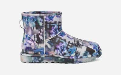 Ugg ® Cs Classic Mini Microfiber/recycled Materials Classic Boots In Dark Blue Floral