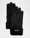 Ugg Cuffed Sheepskin Gloves In Black