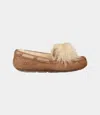 Ugg Dakota Pom Pom 1019015 Moccasins Slipper Women's Chestnut Suede Slip On