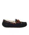 Ugg Dakota Womens Suede Shearling Lined Moccasin Slippers In Black
