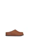 Ugg Matte Finish Smooth Rounded Toe Clogs In Brown