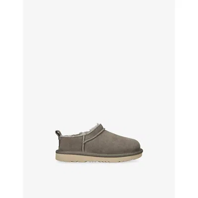 Ugg Dark Green Kids' Classic Micro Suede Boots Eur 37 / 4 Uk In Gray