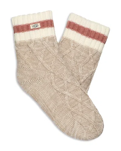 Ugg Deedee Fleece Lined Quarter Socks In Neutral