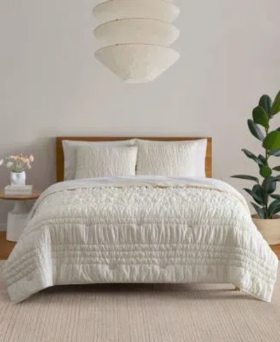 Ugg Devon Tide Ruched Quilt Set In Ivory