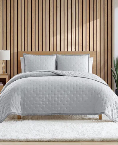 Ugg Devon  Braid Quilt Set, Full/queen In Gray Violet