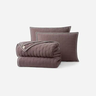 Ugg Devon ®braid Quilt Set F/q Polyester Bedding In Burnt Cedar