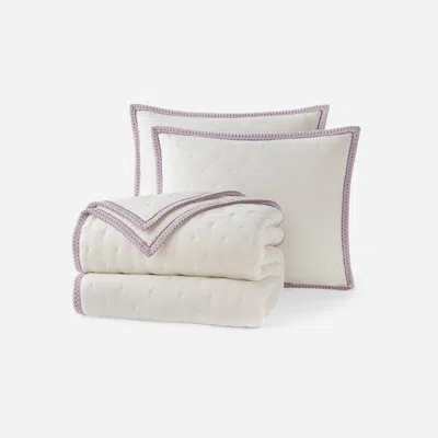 Ugg Devon ®braid Quilt Set F/q Polyester Bedding In Snow/dusty Orchid