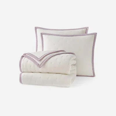 Ugg Devon ®braid Quilt Set King Polyester Bedding In Snow/dusty Orchid